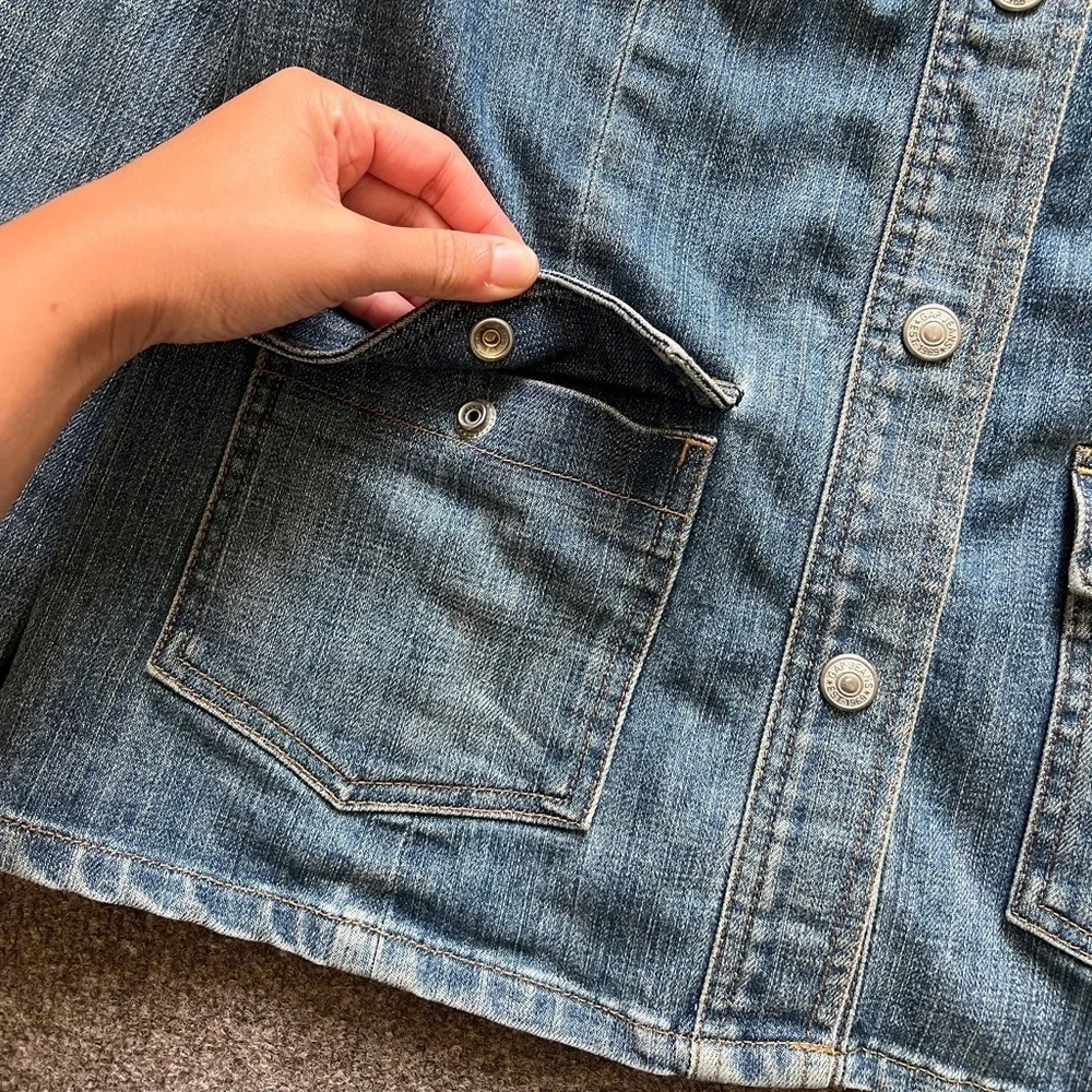 Vintage‎ Gap Blue Denim Jean Jacket Women’s Small Western Rodeo Snap Close Y2K
